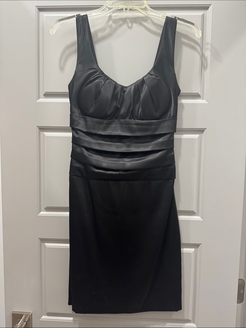 B Darlin Black Sleeveless Pleated Waist Cocktail Dress